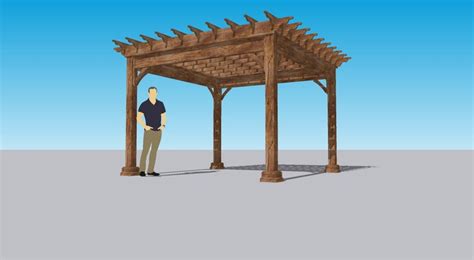 3D Sketchup Model Wooden Pergola | Etsy