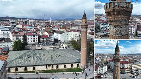 Ulu Cami nin eğri minaresindeki kufi yazılar restore edilecek