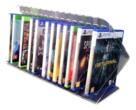 Suporte Porta 16 Jogos Ps3 Ps4 Ps5 Xbox Blu ray Acrílico