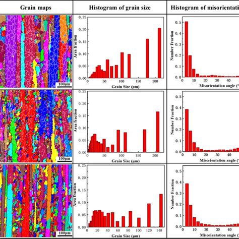 A Grain Structures Histograms Of Grain Size And Histograms Of The