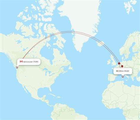 All Flight Routes From Vancouver To Olbia Yvr To Olb Flight Routes