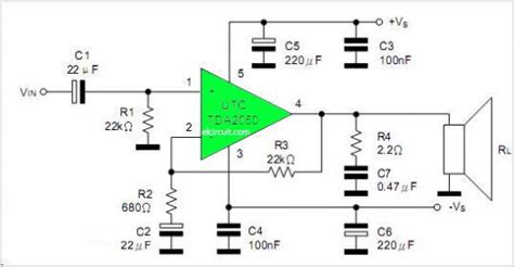 Audio Amplifier Mini Project Circuit Diagram