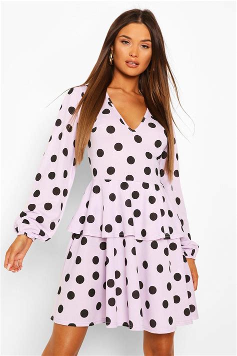 Polka Dot Ruffle Tiered Skater Dress