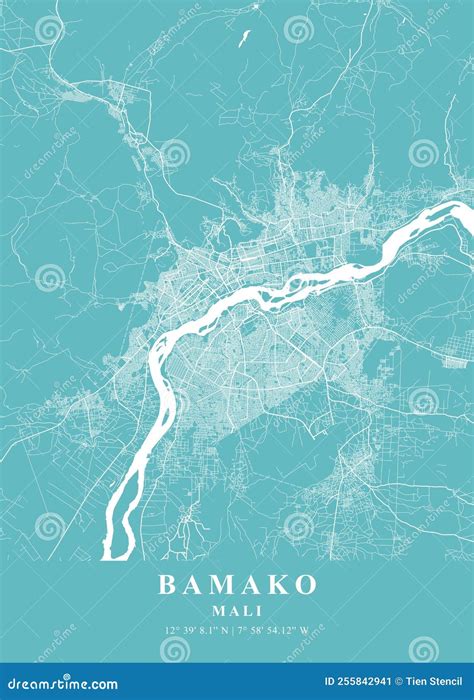 Bamako - Mali Beach Plane Map Stock Illustration - Illustration of ...