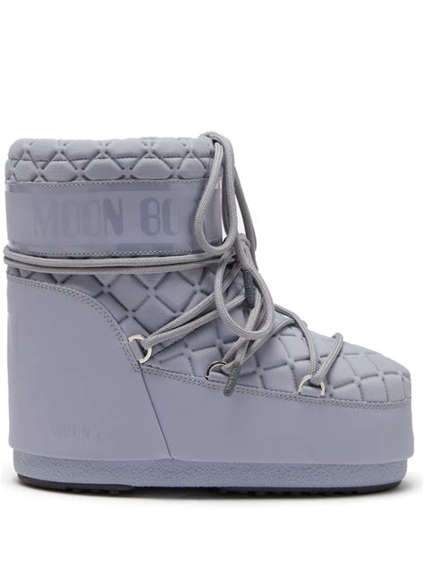 Moon Boot Icon Quilted Boots Grey Farfetch