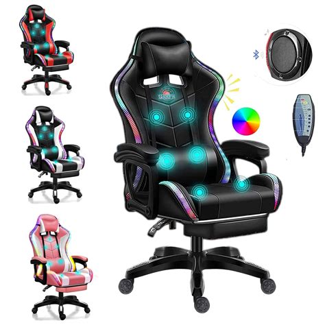 TBQATNTS Gaming Chair with Speakers,Led Gaming Chair,Ergonomic Pro ...