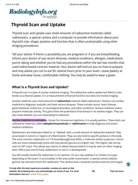 Thyroid Scan And Uptake Pdf Nuclear Medicine Thyroid