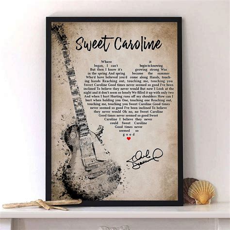 Neil Diamond Sweet Caroline Lyrics Poster Lyrics Poster | Etsy