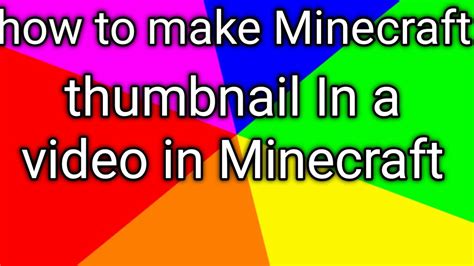 How To Make Minecraft Thumbnail In A Video Youtube