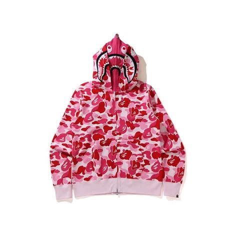 Bape Fire Camo Shark Full Zip Hoodie Pink Artofit