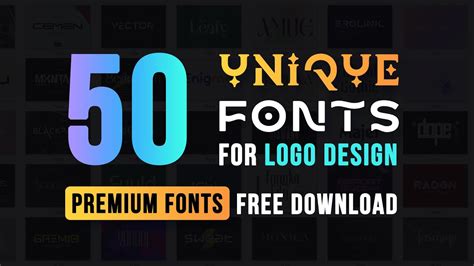 50 Unique Logo Design Fonts For 2023 Premium Fonts Free Download Youtube