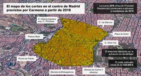 El Mapa De Las Restricciones Al Coche De Carmena Afectará A Todo El Centro De Madrid