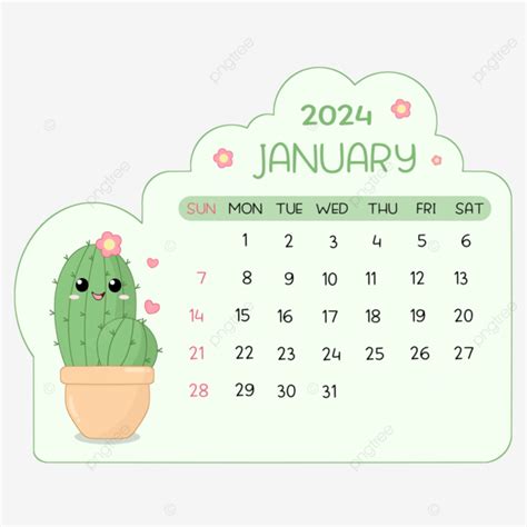 Januar Kalender S Er Kaktus Monatskalender Januar