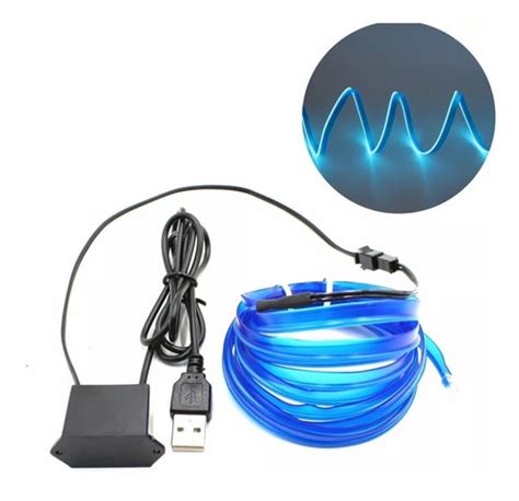 Hilo Led Neon Tablero Auto 3 Metros Usb Web Electro