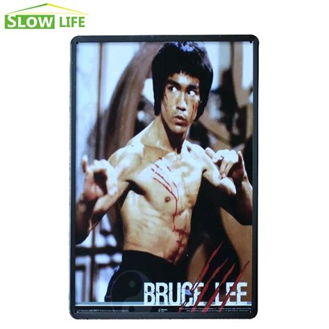 Kungfu Bruce Lee Metal Tin Sign Bar Wall Decor Tin Sign Vintage Home