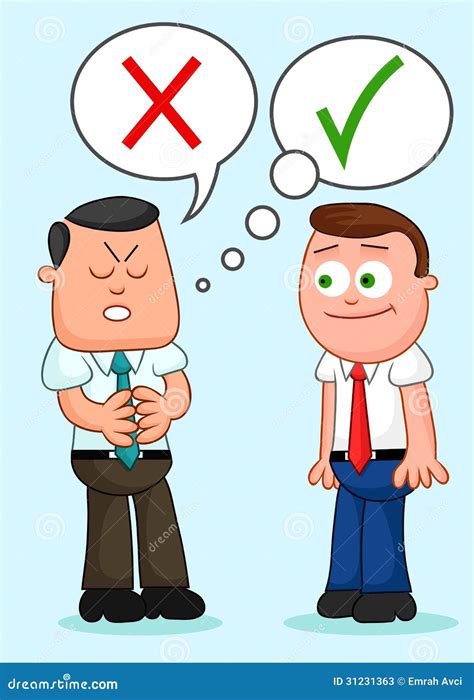 Cartoon Businessman Pair. Standing Together With One Of Them Tel Stock ...