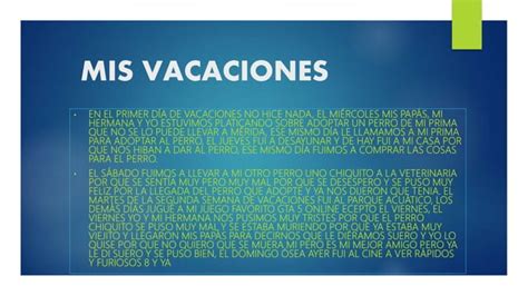 Mis Vacaciones 1 Ppt