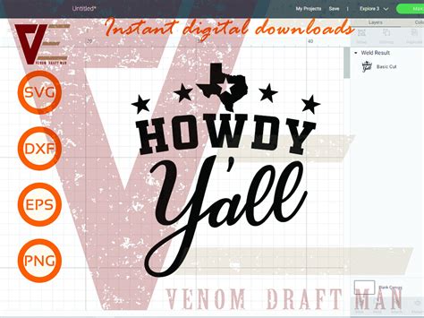 Howdy Yall Svg Cowgirl Svg Farmhouse Texas Svg Cowboy Svg Etsy