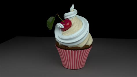 Cupcake Cherry Hd Modelo 3d 35 Ma Obj Free3d