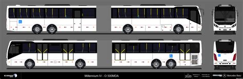 Desenhos de ônibus M A Caio Induscar Millennium IV BRT AC Vidro