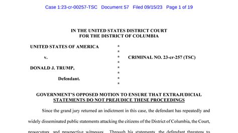 Prosecutors’ Request For A Gag Order On Trump The New York Times