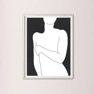 Nude Abstract Art Female Figure Sketch Modern Naked Woman Drawing