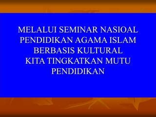 Pendidikan Multikultural Dalam Mata Pelajaran Pendidikan Agama Islam