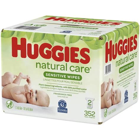 HUGGIES Natural Care Unscented Baby Wipes Sensitive 2 Refill Packs