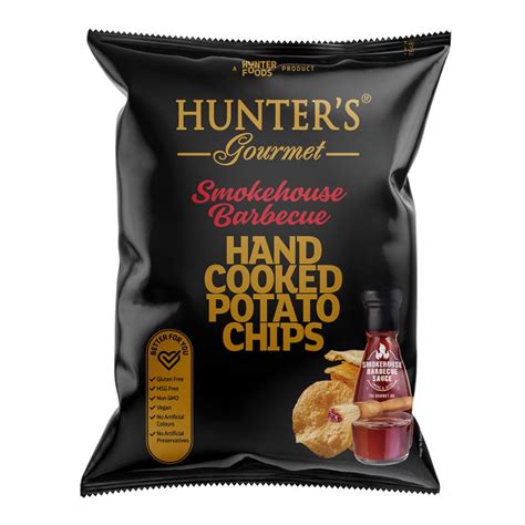 Hunters Gourmet Hand Cooked Potato Chips SmokehouseBarbecue Gold