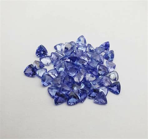 10 Ct Natural Tanzanite Trillion Cut Loose Gemstone Lot 14 Pcs 6 Mm