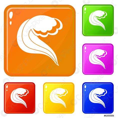 Ocean Or Sea Wave Icons Set Vector Color Stock Vector