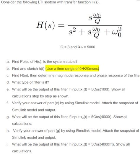 Solved Consider The Following LTI System With Transfer Chegg