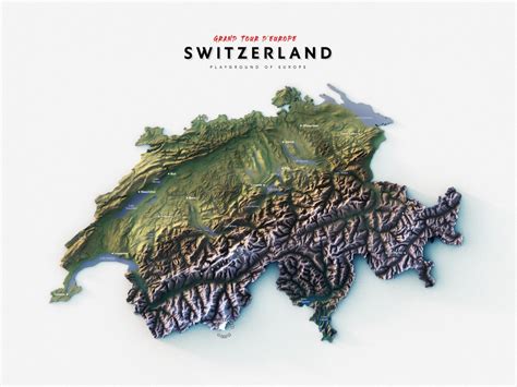 Switzerland Shaded Relief Map By Verygoodmaps Maps On The Web