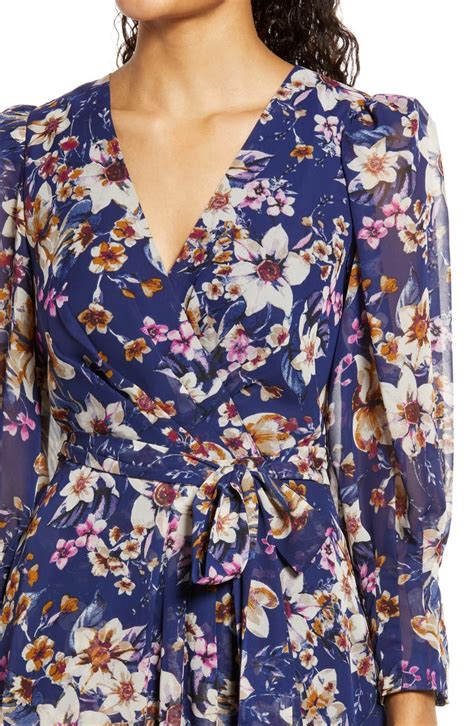 Eliza J Floral Print High Low Faux Wrap Dress Nordstrom