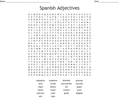 Free Printable Spanish Word Search Printable