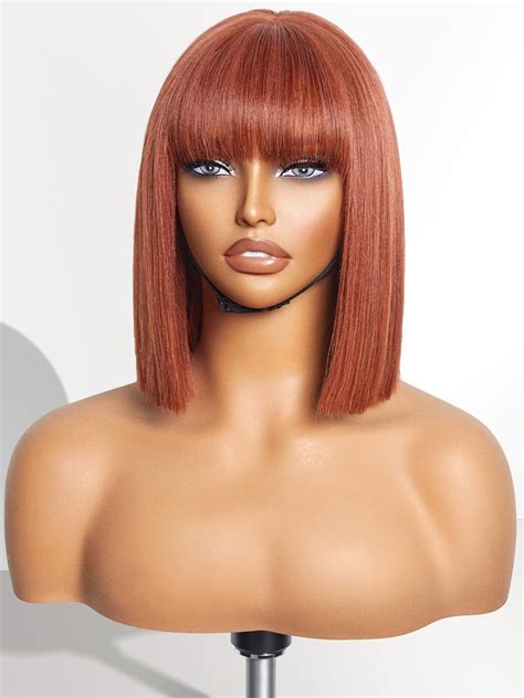 Luvme Hair 10 Inch Reddish Brown Light Yaki Straight Human