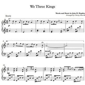 We Three Kings Piano Christmas Hymn Arrangement Sheet Music - Etsy