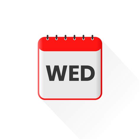 Wednesday Calendar Icon Day Of The Week For Schedule Work Sign