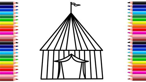 Tent house drawing | तम्बू का चित्र | Easy drawing for kids - YouTube