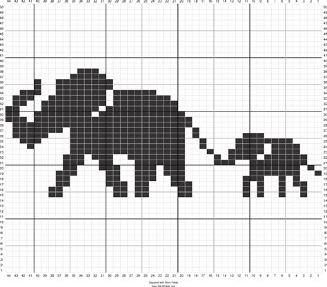 Amigurumi Elephant Cross Stitch Graphghan C2c Crochet Or Intarsia Knitting Pattern Pdf Pattern