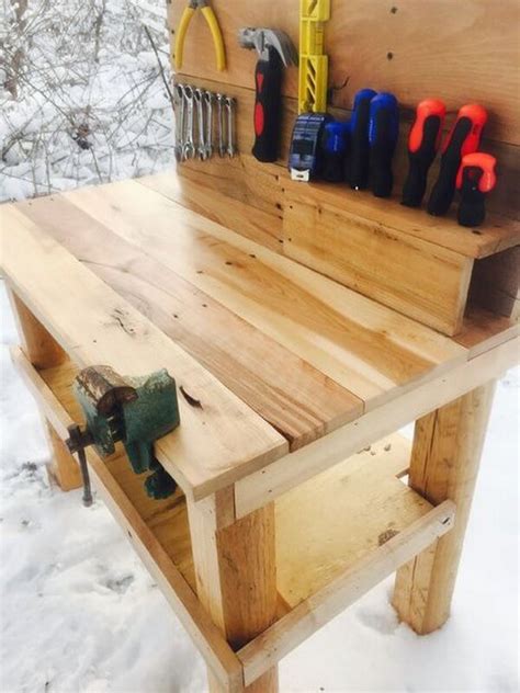 Simple Wooden Pallet Work Bench Ideas Pallet Tips