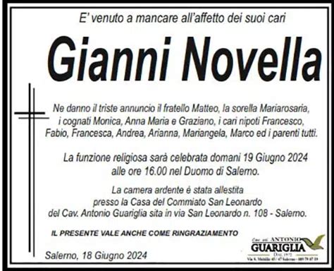 Addio A Gianni Novella I Funerali Domani Giugno Alle Ore Al