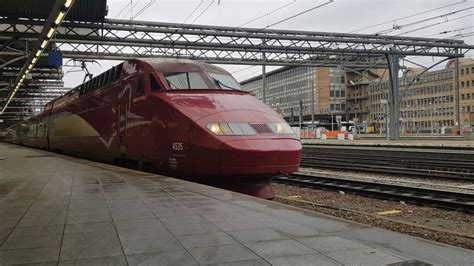 Thalys PBA 4535 High Speed Train Departing Brussels Midi 13th January