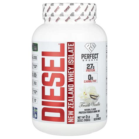 Perfect Sports Diesel New Zealand Whey Isolate French Vanilla 2 Lb 32 Oz 908 G