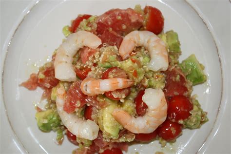 Kriket S Cooking Salade Quinoa Crevettes Avocat Pamplemousse