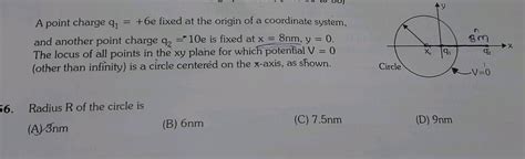 J U 00 10 30 A Point Charge Q 6e Fixed The Origin Of A Coordinate System And Another