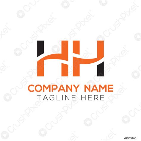 Hh Logo Design Vector Template Initial Linked Letter Hh Vector Stock