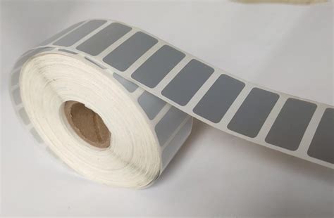 Adhesive Sticker White Silver Polyester Barcode Label GSM 230GSM