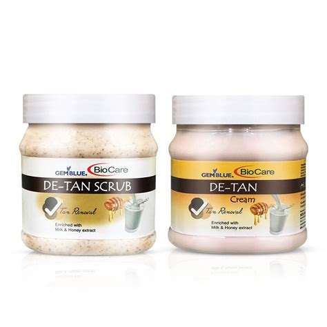 Buy Gemblue Biocare De Tan Scrub 500 Ml Gemblue Biocare De Tan Cream 500 Ml Online Purplle