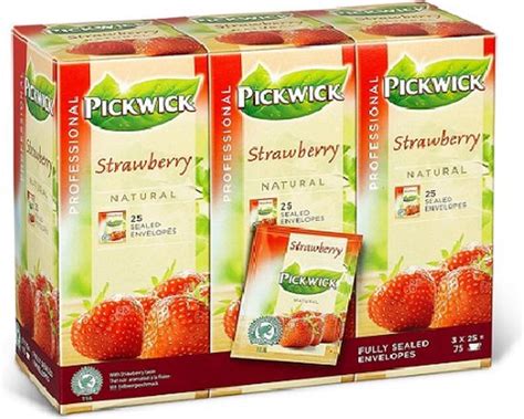 Pickwick Thee aardbei professioneel 25 zakjes à 1 5 gr per doosje doos